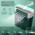 Mini Air Cooler - Portable Air Condiotioner Fan  - Mini Cooler Fan - Mini Air Conditioner Usb Fan - Air Purifier & Humidifer For Room - 600m Water Tank - 7 Color Noght Led Light - 3 fan Speed Mode - Ice Mist Table Fan - 5 Spray Small Air Cooler. 