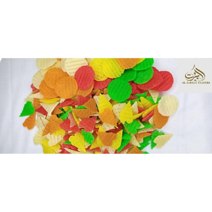 Best Mix Fryums Ready-to-Fry Papad Snacks Small Racket Shape/Triangle /Heart/Circle  Colorful Snacks 500 grams Colorful Party Snacks