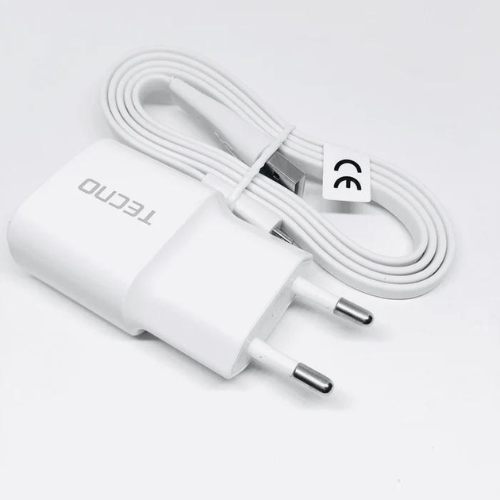 Tecno Fast Charger 18W Adapter with Data Cable TypeC USB Fast Charging for All Tecno Mobile Smart Phones