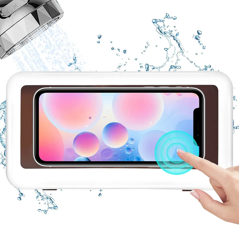 SHOPENITY Shower Phone Holder Waterproof, Anti-Fog Touch Screen