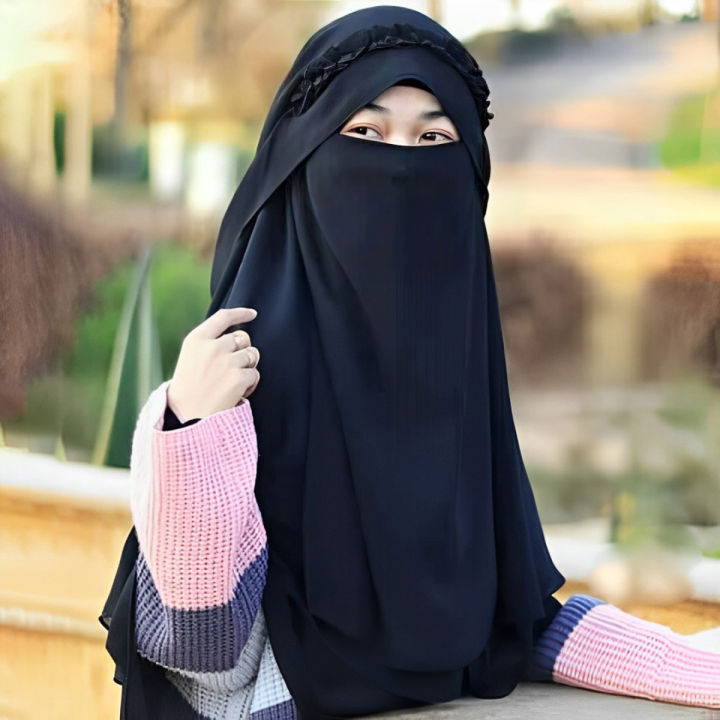 Adjustable Crown Hijab for Women and Girls - Pinless, Ready-to-Wear, Stylish Design