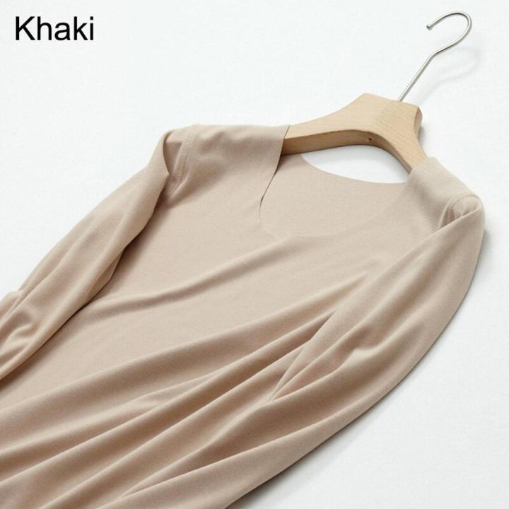 Women Thermal Underwear Shirt Tops Winter Seamless Thermal Underwear Top Cationic Double-Sided Fleece Warm Thermos Clothing