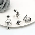 7Pcs/Set Vintage Crystal Flower Butterfly Ring for Women Girls Hollow Bohemia Geometric Korean Exquisite Finger Jewelry. 