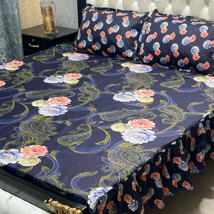 Elegant%20Floral/Leaf/Bamboo%20Pattern%20Cotton%20Bed%20Sheet%20Set%20-%20Soft%20Hypoallergenic%20Fabric%20-%20Double/Queen%20Size%20-%20Image%208