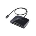 Cable Matters (201069-BLK) USB C to 4-Port Gigabit Ethernet Switch for Network Sharing on The Move (Thunderbolt Ethernet Splitter, USB C Network Switch, USB C Gigabit Switch) Compatible with Thunderbolt 4 / USB 4. 
