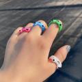 Frog Ring Polymer Clay Resin Rings fAnimal Jewelry for Women Girls Summer Fashion Travel Jewelry Gifts. 