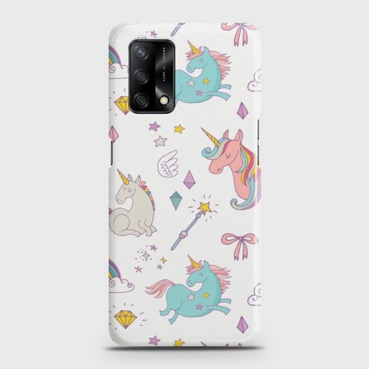 Oppo F19 Cover - SkinLee HQ Hard Case - Neon Rainbow Unicorn - SKINLEE-475-1-846-647