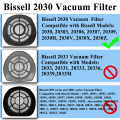 Filter Parts 2030 for Bissell 3-In-1 Lightweight Stick Vac Cleaner for 2030, 20303, 20306, 20307, 20309, 2030H Replace Part 1611501. 