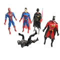 Justice League | Super Hero's Action Figures Set with LED Light on Chest & All Movable Joi | (Medium, 17Cms) (5 in 1).. 