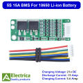 5S 15A Li-ion Battery Charger Protection Board 5s 15a bms with wire 18V 21V BMS. 