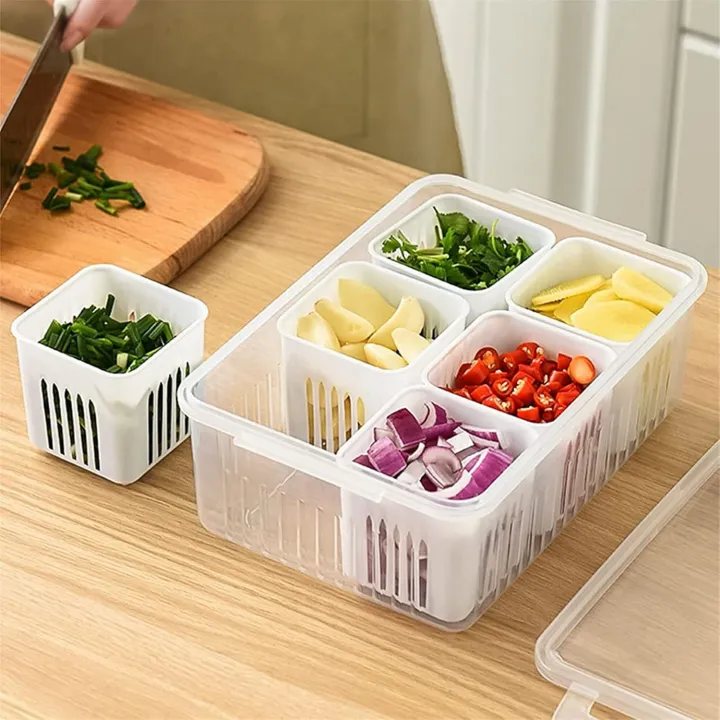 Fridge%20Storage%20Containers%20Kitchen%20Scallion%20Storage%20Box%206-In-1%20Snackle%20Box%20Container%20with%20Lid%20Plastic%20Reusable%20Fridge%20Vegie%20Fruit%20Food%20Fresh-Keeping%20Drain%20Box.%20-%20Image%2010