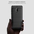 Leweisi Carbon Fiber Bumper Phone Case For Nokia 6 Back Cover Coque Shockproof Protective. 