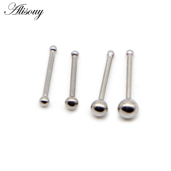 Alisouy 1PC Nose Studs Bar 316L Stainless Steel Ball Nose Piercing Pin Earrings Women Nose Rings Fashion Body Jewelry