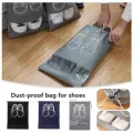 Pack of 6 Shoe Bags for Travel Dust-proof Clear Window Non-Woven with Rope packing luggage suitcase Pouch Storage Organizer for Men and Women. 
