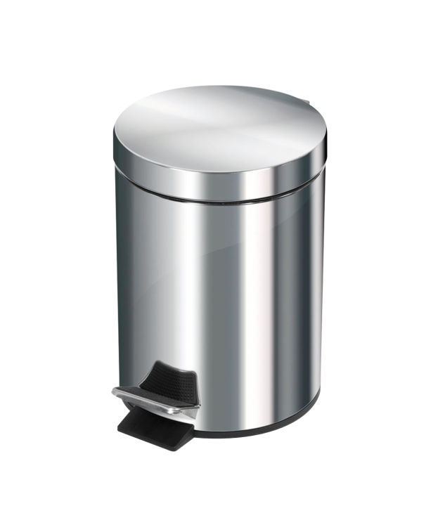 Stainless%20Steel%20Plain%20Pedal%20Dustbin/Plain%20Pedal%20Garbage%20Bin%20with%20Plastic%20Bucket-%205%20liter%20-%20Image%202
