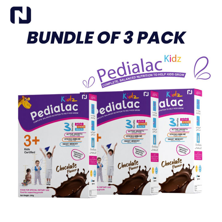 Pedialac%20Kids%20Complete%20&%20Balanced%20Nutritional%20Milk%20Powder%20Chocolate%20Flavor%20200gm%20(Bundle%20of%203%20Packs)%20-%20Image%202