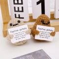 Positive Potatoes Home Room Decor Ornament Knitting Inspired Toy Tiny Yarn Doll Funny Festival Gift Home Decoration Accessories 1Pcs. 