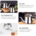 1.2L Capacity Stainless Steel Kettle Teapot with Side Handle, Stainless Steel Stovetop Tea kettle Oil Pot Salad Oil Dispenser Grease Container,. 