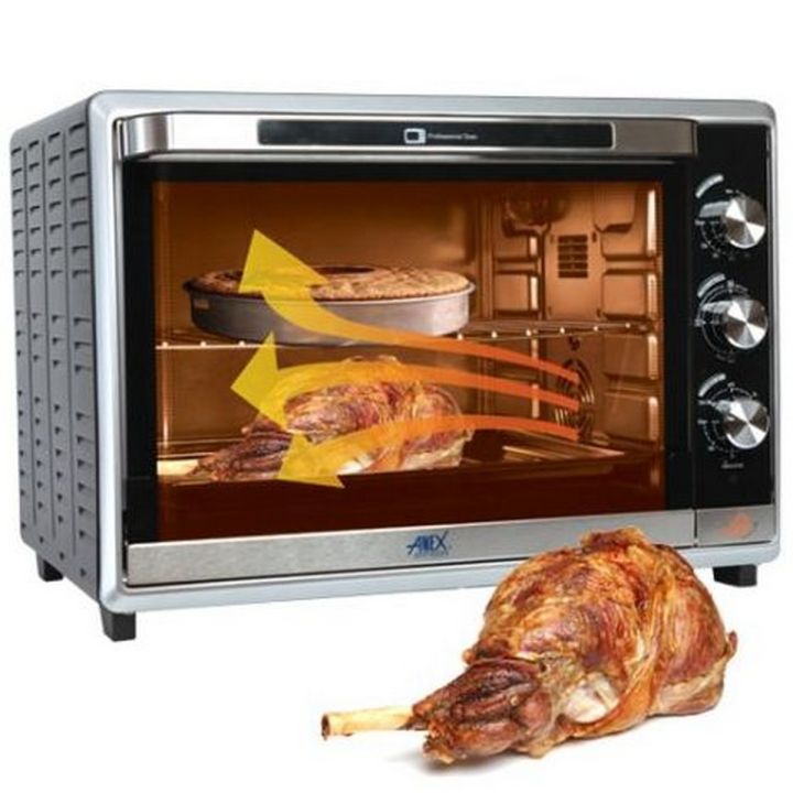 Toaster Fan Anex Deluxe Oven Toaster with Convection Fan AG-3072 Black with 2 Years ...