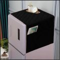 Cotton Quilted Fridge cover with Multi-Purpose Side Pockets. 