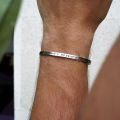 Engraved Stainless Steel Bracelet Custom Coordinate Cuffs For Men Mantra Bracelet. 