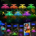 Double Solar Jellyfish Light Solar Garden Lights LED Fiber Optic Lights Outdoor Waterproof Decor Lamp for Lawn Patio. 