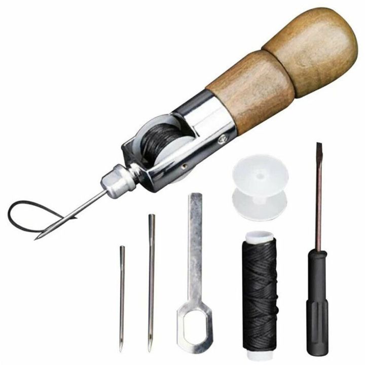 DIY Stitch Needles Handmade Speedy Stitcher Leather Craft Tool Sewing Needle Kit Awl