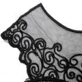 1 Pcs Polyester Black Fabric Flower Lace Sewing Applique Lace Collar Neckline Collar Applique. 