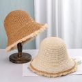 2023 Womens Straw Hats Chinese Straw Hat Panamas UV Protection Sun Visor Beach Hats Women Visors Foldable Female Summer Sun Hat. 