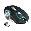 T2 Pro Wireless Rechargeable Gaming Mouse - 6 Buttons, Mechanical Design, Portable Mouse for PC & Laptop. 