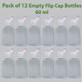 Pack of 12 Empty Plastic Flip cap Bottle 60ml. 
