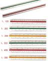 Triangular Architect Scale Ruler Color Coded Grooves Architectural Scale 1:100 1:200 1:250 1:300 1:400 1:500 For Architects Engineers and Draftsmans. 