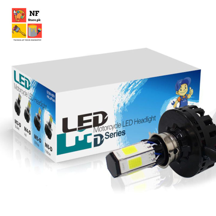 Bike Led Headlight Bulb M6 Headlight Lamp with Flasher 3 in 1 Modes for Motorcycle Universal