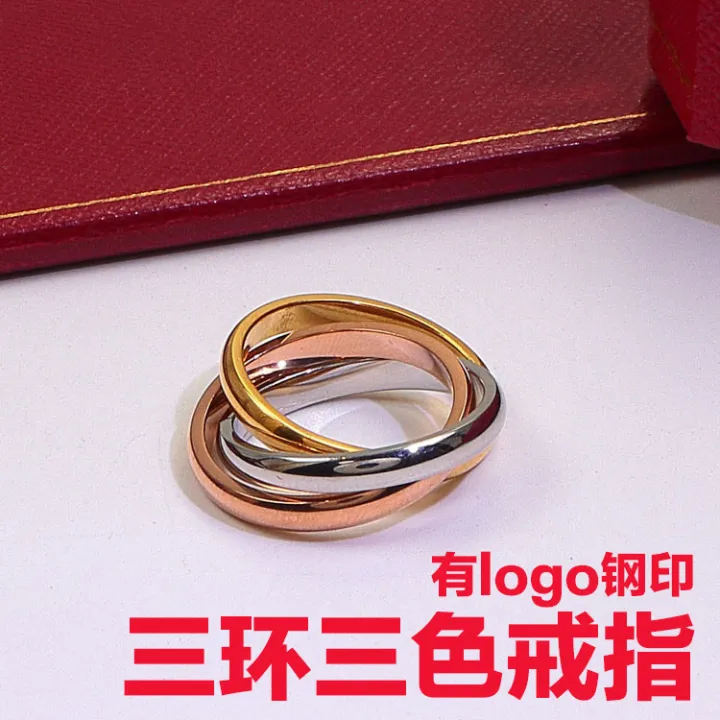 Factory Three-Ring Three-Color Ring Stainless Steel Letter Wedding Ring ...