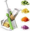 Mandoline Vegetable Slicer – Adjustable Potato Cutter with 5 Interchangeable Blades – Kitchen Chopper for Fruits Vegetables – French Fry Cutter Onion Slicer with Container – Vegetable Chopper Mandoline Slicer – Daraz Pakistan. 