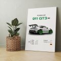 Porsche 911 GT3 Printed Customized Wall Hanging Frame. 