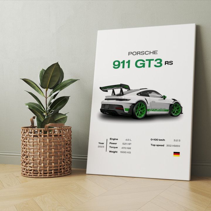 Porsche 911 GT3 Printed Customized Wall Hanging Frame