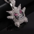 Fashion Hip Hop Gengar Pendant Necklace Men With Tennis Chain Hip Hop/Punk Gold Silver Color Charms Chain Jewelry for Men Gift. 