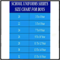 School Uniform Blue Shirt For Boys / (Size 18-36). 