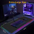 RGB Gaming Mouse Pad – Small & Large XXL Sizes Available | Extended Soft Cloth Mousepad with Multi-Color RGB Lighting | Non-Slip Rubber Base | 14 Dynamic Lighting Modes | Perfect for Gamers, PCs, Laptops, and Office Use | Dimensions: 800×300×4mm. 