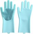 Silicone Magic Washing Gloves Pair with Scrubber for Kitchen, Bathroom, Car, Pet and Multipurpose Cleaning and Washing (1 Left and 1 Right Hand Silicone Scrub Glove Pair). 
