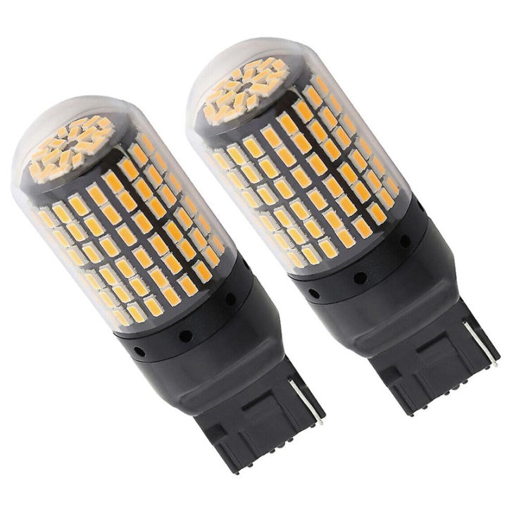 Etase 2X 7440 Canbus Super Bright Error Free LED Bulb for T20W21W 144 SMD Amber Reverse Tail Turn Signal Light