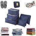 6pcs/Set Travel Storage Bag Portable Luggage Organizer Clothes Tidy Pouch Zip Cube Luggage Toiletry Bag Organizer Pouch Home Organization - Multi. 