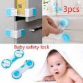 (Pack of 3)Plastic closet lock for children, baby safety, closet, safety lock for drawers, child safety, protection for baby care. 