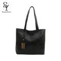 Sunnyheart Ol Commuting Shoulder Bag Stylish Large Capacity Shoulder Bag for Women Perfect for Work Travel Dating Glossy Faux Leather with Chic Pendant Detail Zipper Closure Available in Pure Colors Great for Ol. 
