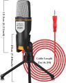 DISDIM PC Microphone, 3.5mm Jack Condenser Recording Microphone with Mic Stand for PC, Laptop, , , Mac, Smartphone - Gaming, Singing, YouTube, Skype (Black). 