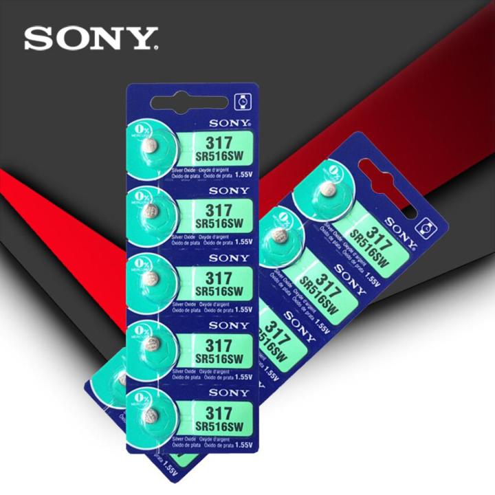 10pc Sony 317 SR516SW SR516 1.55V Silver Oxide Button Cell Coin Battery High Capacity Calculator Car Remote