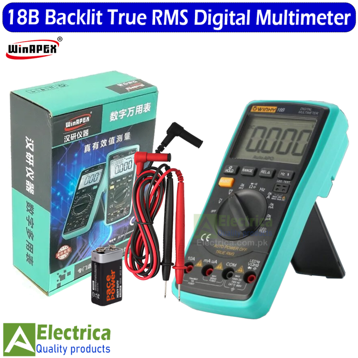 Winapex Digital Multimeter 18b True Tester Rms Ac Dc Volt Amp Ohm Capacitance Led Diode Frequency Meter Test 5999 Backlight Counts by electrica