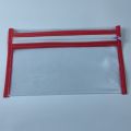 transparent pencil case/ transparent single zip stationary pouch/ pencil box. 
