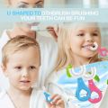 baby U Shape Silicon Toothbrush for kids, Portable Hand-Held Shaped Infant Soft Bristle 360 Degrees Mouthpiece tooth brush for toddlers. 